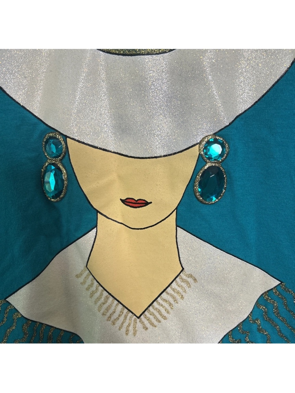 Vtg 90s Country Charm Jewels Gems Fruit Of The Loom Single Stitch Green Tee XL - Picture 8 of 14
